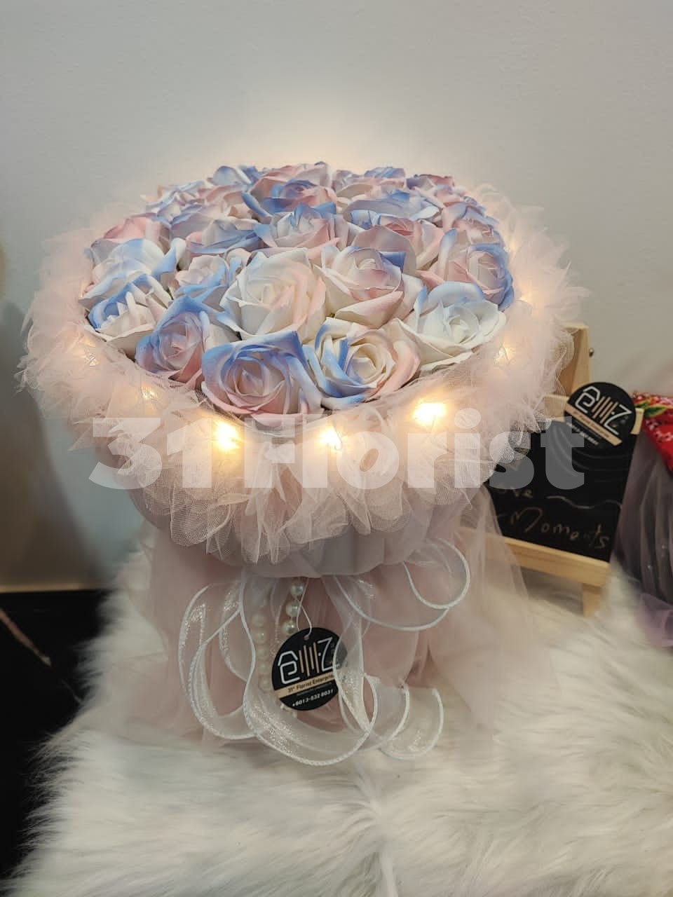 爱心香皂玫瑰花束 (21朵)
